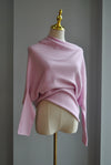 BLUSH PINK ASYMMETRIC SWEATER