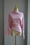 BLUSH PINK ASYMMETRIC SWEATER