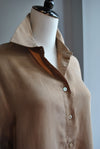 TAUPE VELVET LIKE OVERSIZED SHIRT