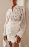 PRE- ORDER - WHITE LINNEN SET OF A BLOUSE AND A SKIRT