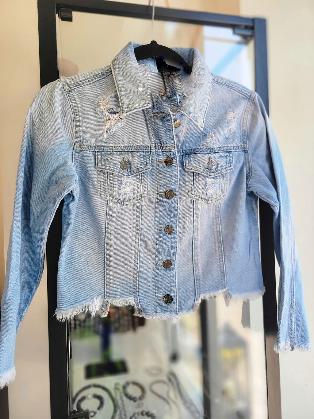 LIGHT BLUE SUMMER CROPPED JEAN JACEKET