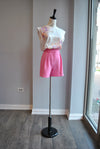 CANDY PINK SET OF THE CROPPED BLAZER AND SHORTS