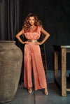 PEACH SUMMER SILKY JUMPSUIT
