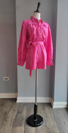 FUCHSIA PINK ROMPER WITH SIDE POCKETS