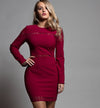 CLEARANCE - FUSCHIA PINK LASER CUT MINI DRESS