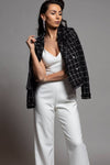 BEIGE SUIT WITH FIT JACKET AND CROPPED PANTS