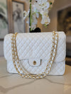 WHITE ECO LEATHER QUILTED HANDBAG SET OF 4