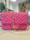 CARAMEL FAUX CROCODILE LEATHER CLUTCH / CROSSBODY HANDBAG