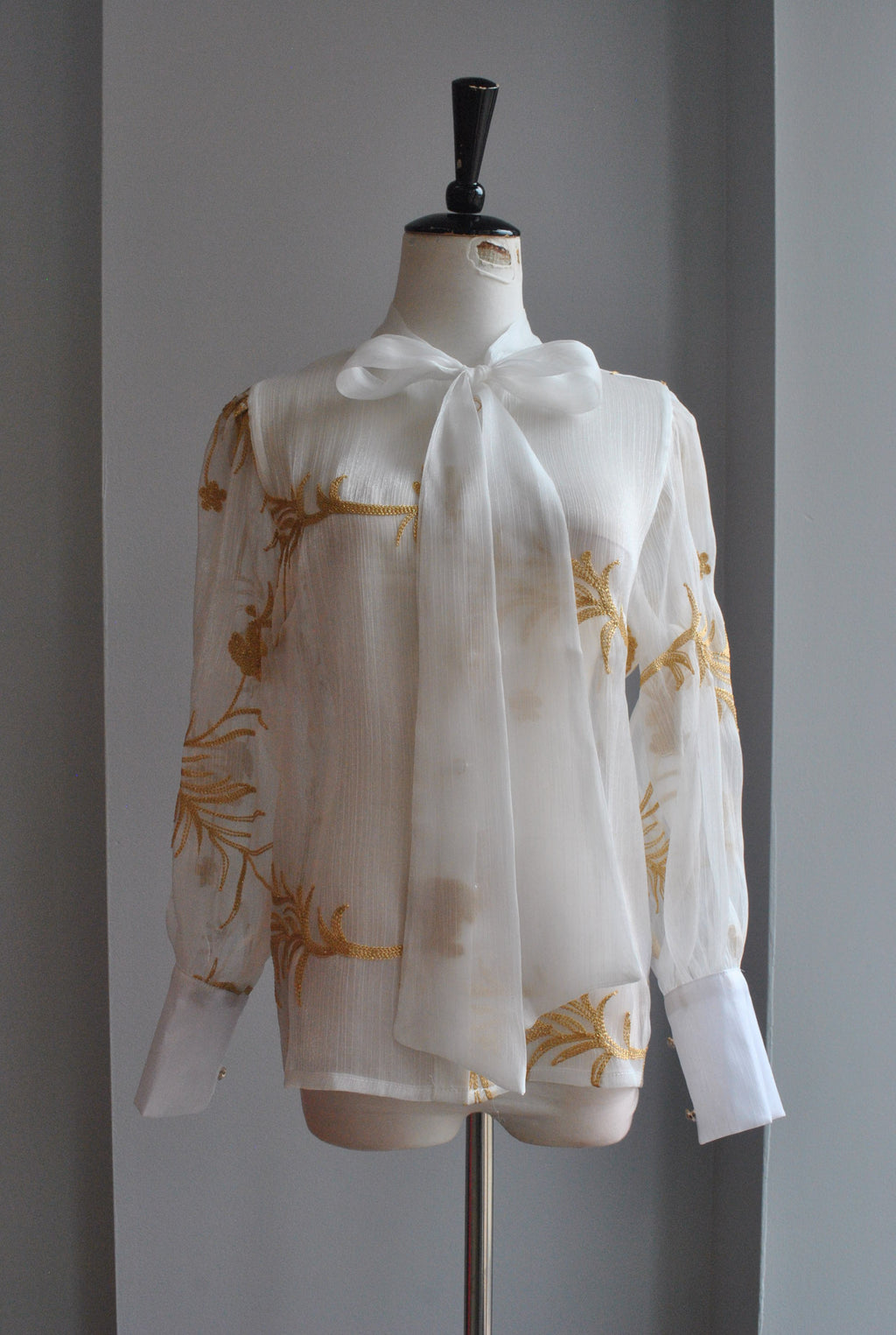 WHITE AND GOLD BLOUSE