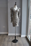 TAUPE SEQUIN MINI PARTY DRESS