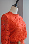 ORANGE SET OF FLAIR PANTS AND LACE TOP