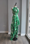 CLEARANCE - EMERALD GREEN OPEN BACK HIGH AND LOW SUMMER DRESS