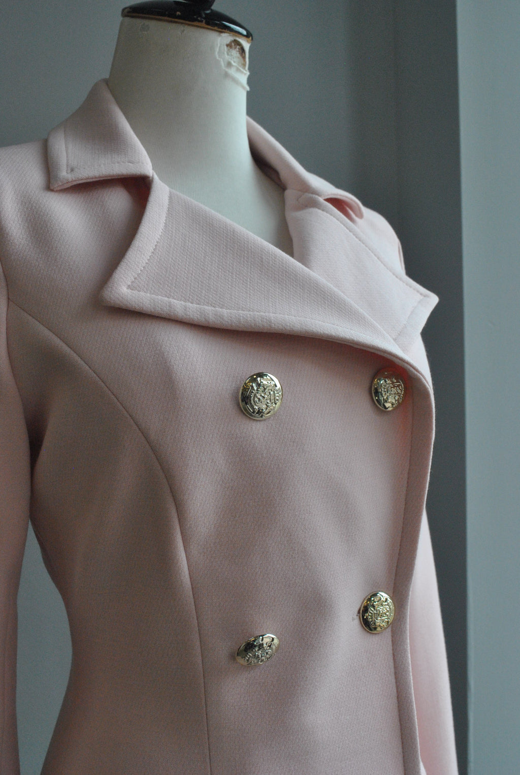 BLUSH PINK SPRING DOUBLE BREASTED JACKET