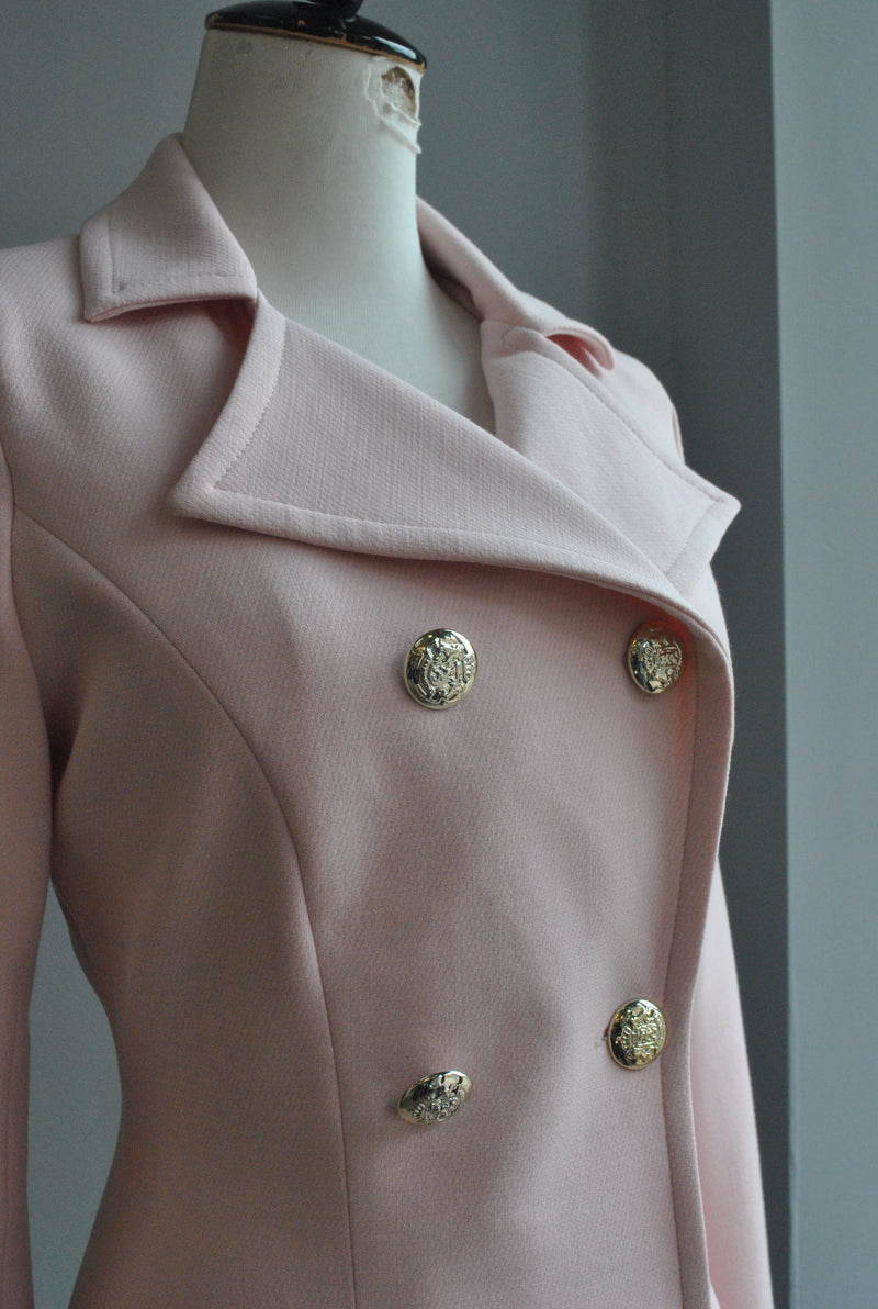 BLUSH PINK SPRING DOUBLE BREASTED JACKET