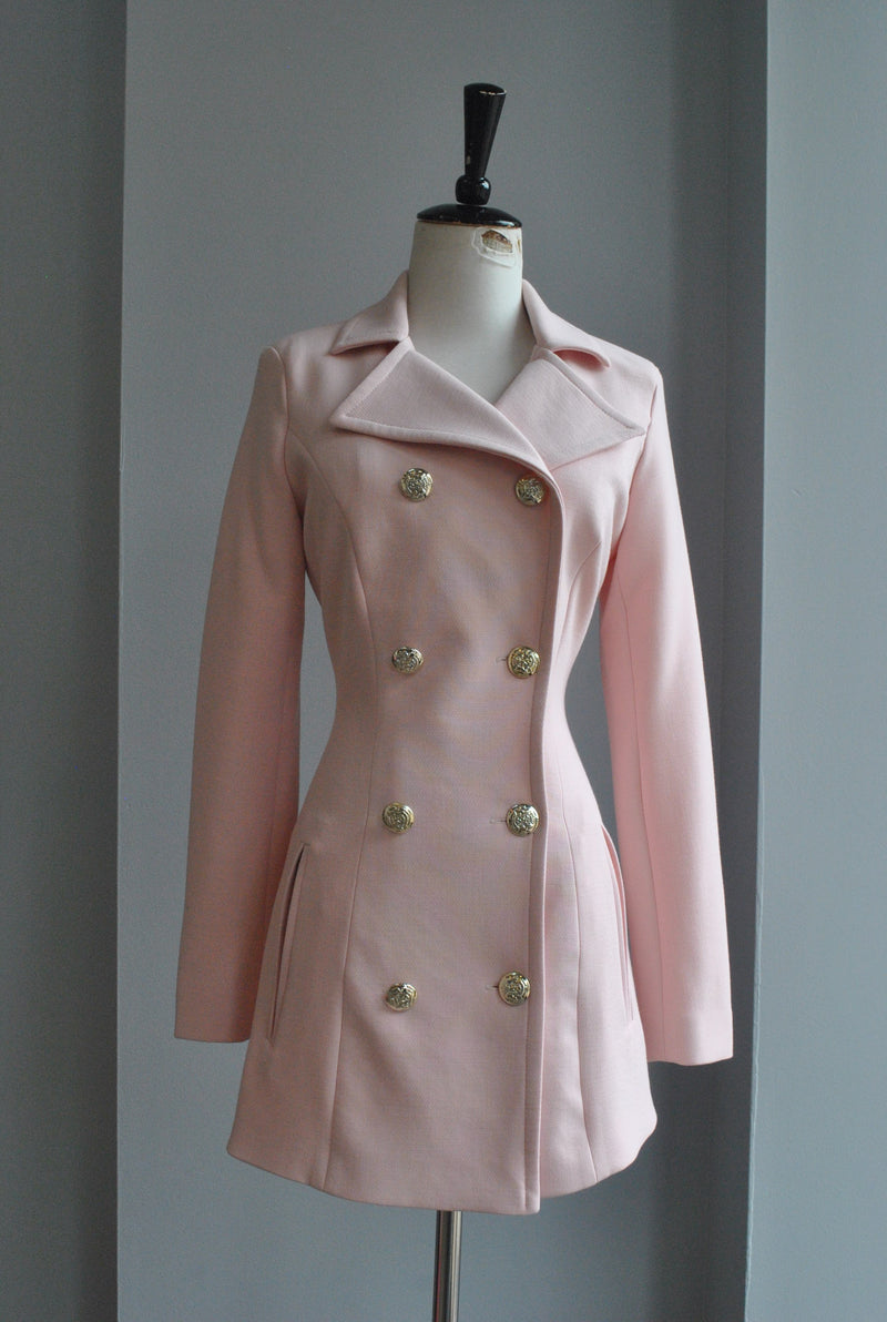 BLUSH PINK SPRING DOUBLE BREASTED JACKET