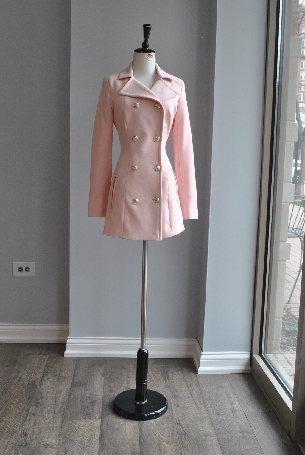 BLUSH PINK SPRING DOUBLE BREASTED JACKET