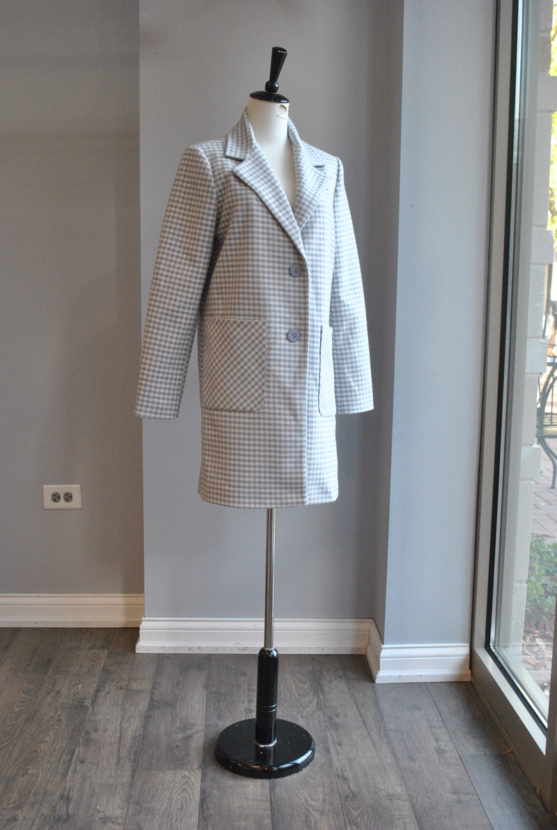 GREY AND WHITE SIMPLE COAT