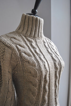 CLEARANCE - TAUPE TURTLENECK STYLE SWEATER