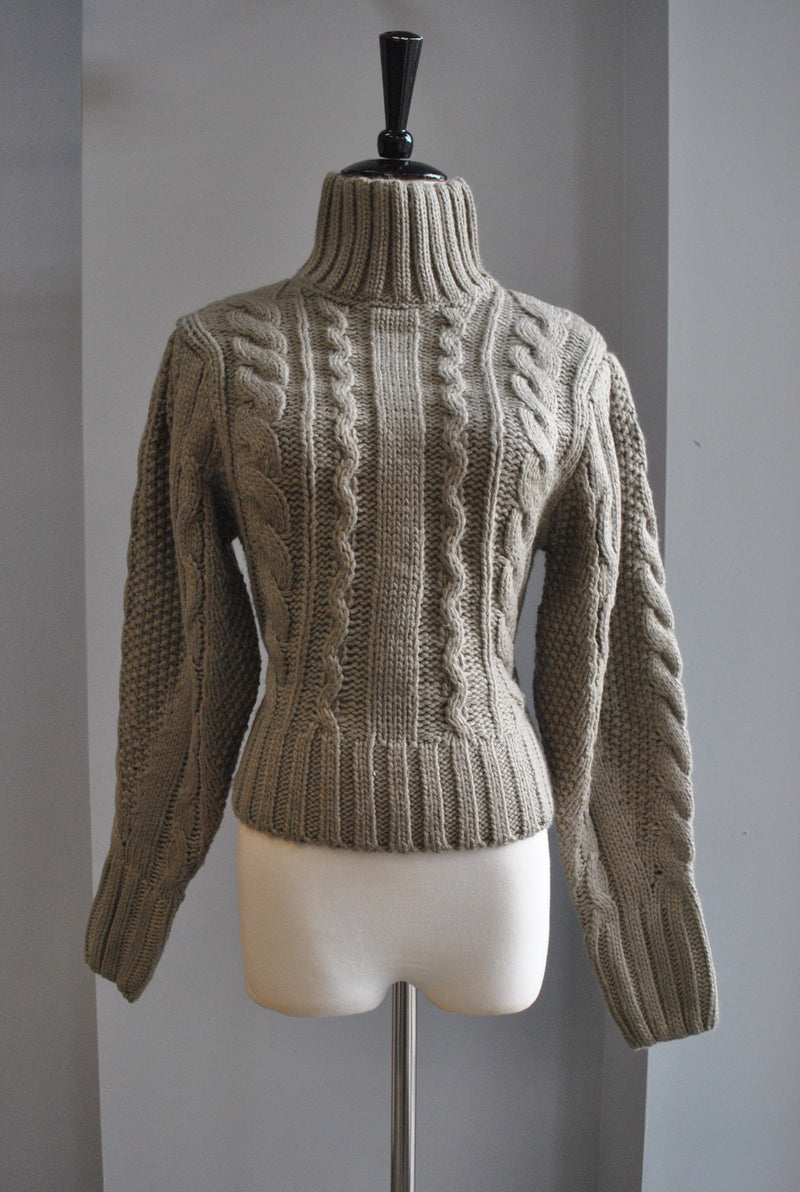 CLEARANCE - TAUPE TURTLENECK STYLE SWEATER