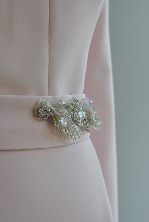 BLUSH PINK LONG GOWN WITH CRYSTALS