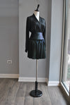 DARK GREEN MINI PLEATED SKIRT