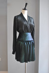 DARK GREEN MINI PLEATED SKIRT