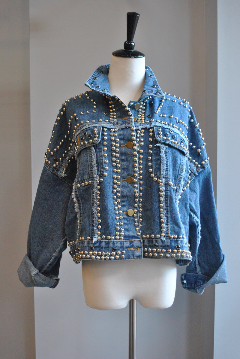 BEADED JEAN OVERSIZED JACKET