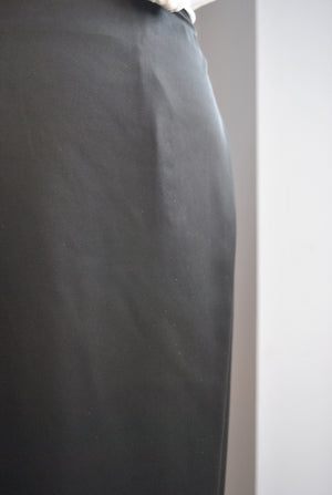BLACK PALAZZO SILKY FLAIR HIGH WAISTED PANTS