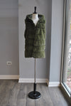 OLIVE GREEN FAUX FUR VEST