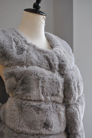 DARK GREY FAUX FUR VEST