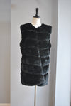BLACK FAUX FUR WITH SIDE POCKETS