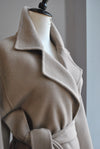 TAUPE WOOL HANDMADE WRAP COAT