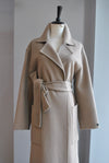 TAUPE WOOL HANDMADE WRAP COAT