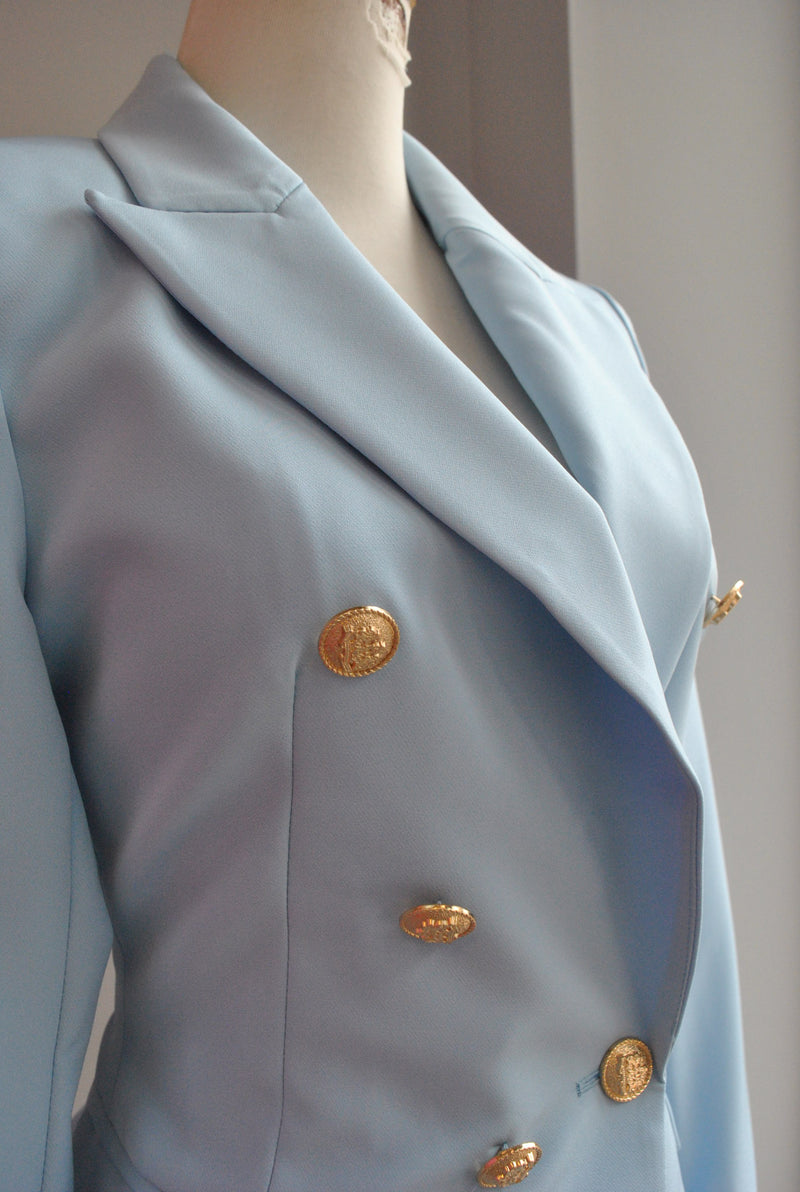 LIGHT BLUE DOUBLE BREASTED BLAZER