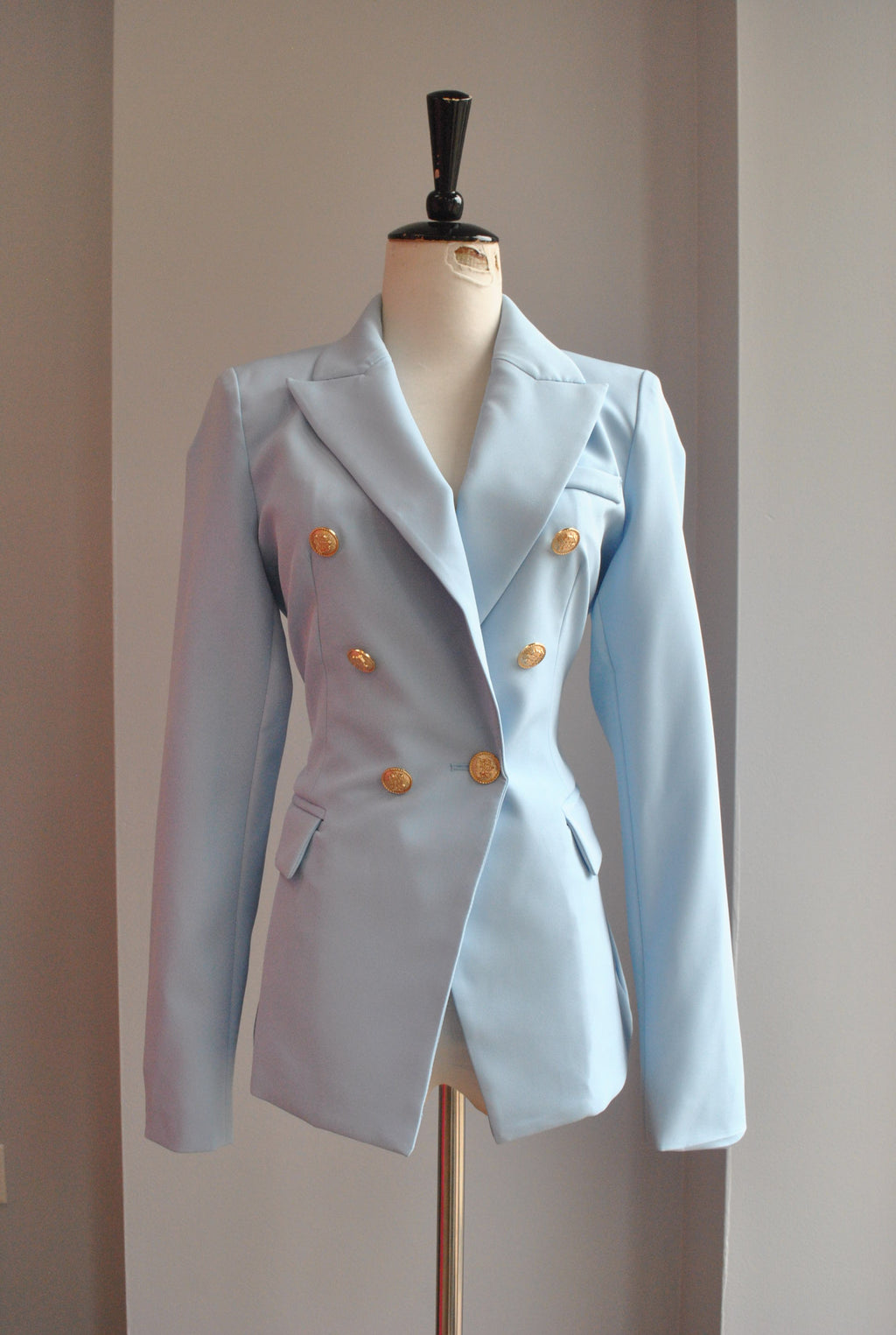 LIGHT BLUE DOUBLE BREASTED BLAZER