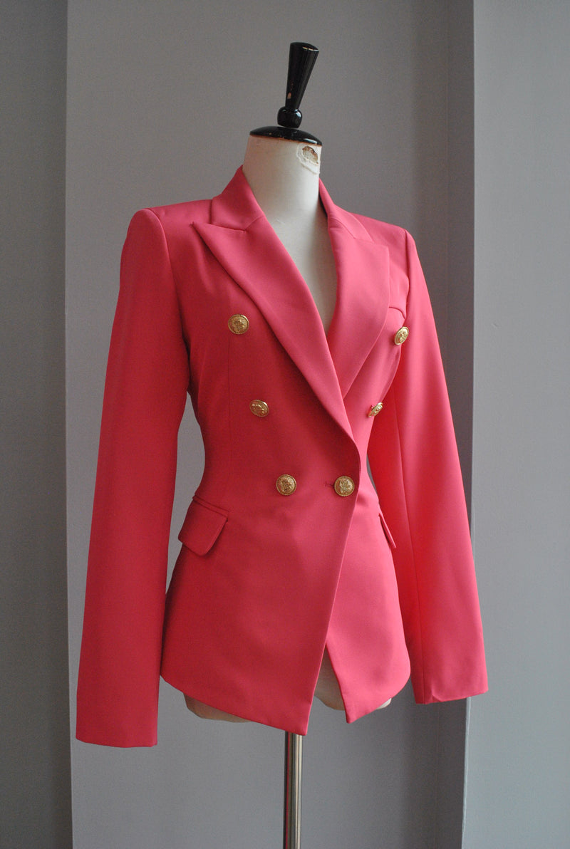 FUCHSIA PINK DOUBLE BREASTED BLAZER