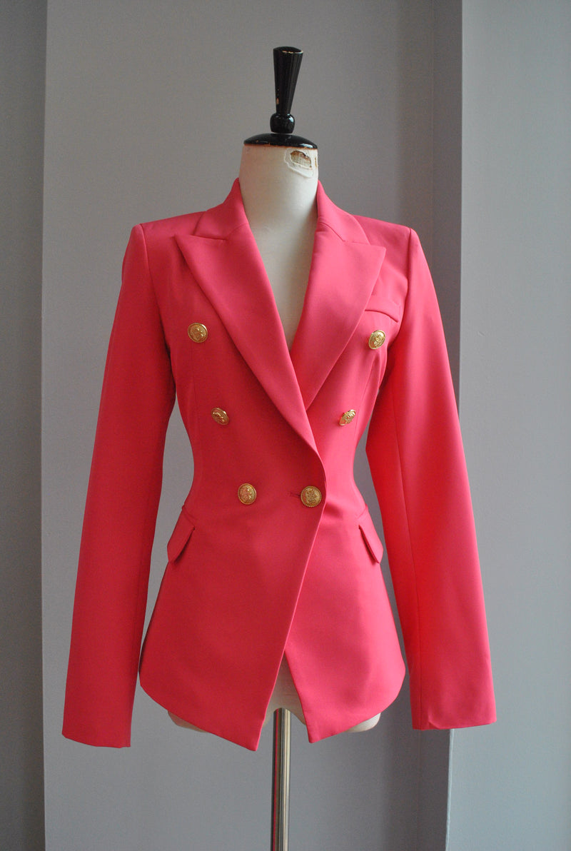 FUCHSIA PINK DOUBLE BREASTED BLAZER