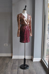 CRANBERRY OMBRE SEQUIN PARTY MINI DRESS