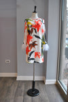 MULTICOLOR TUNIC WITH FEATHERS