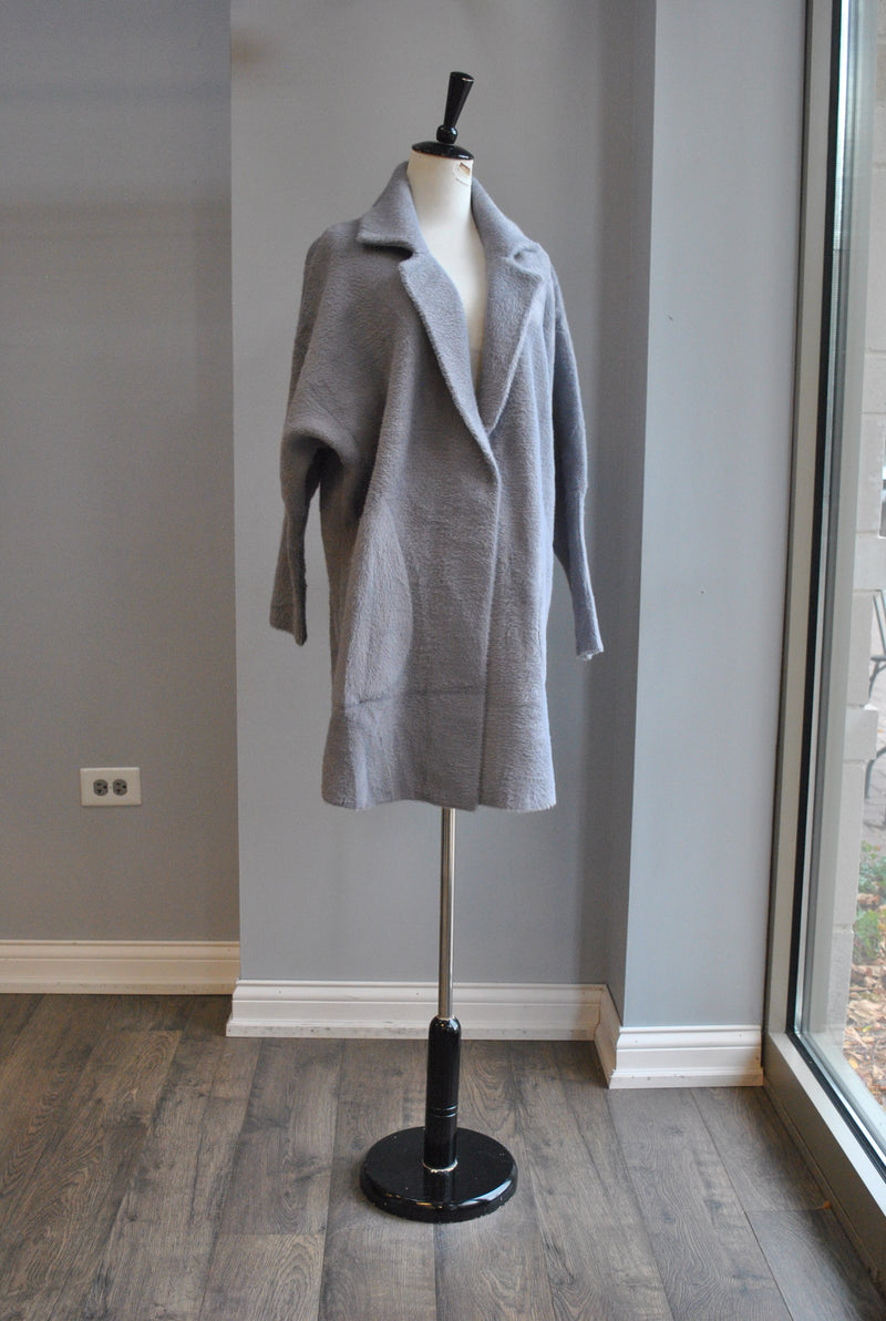 DUSTY LAVENDER/GREY SIMPLE ALPAKA COAT