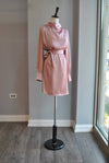 BLUSH PINK SIMPLE TUNIC DRESS WITH A BELT