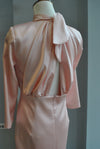 PEACH COLOR MIDI SILKY COCKTAIL DRESS