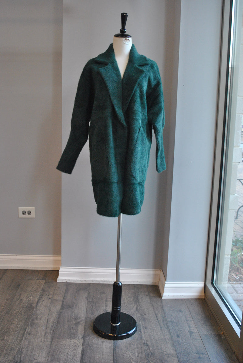 EMERALD GREEN SIMPLE ALPAKA COAT