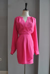 FUCHSIA SUMMER DRESS WITH RUSHING