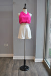WHITE SHORTS WITH SIDE POCKETS