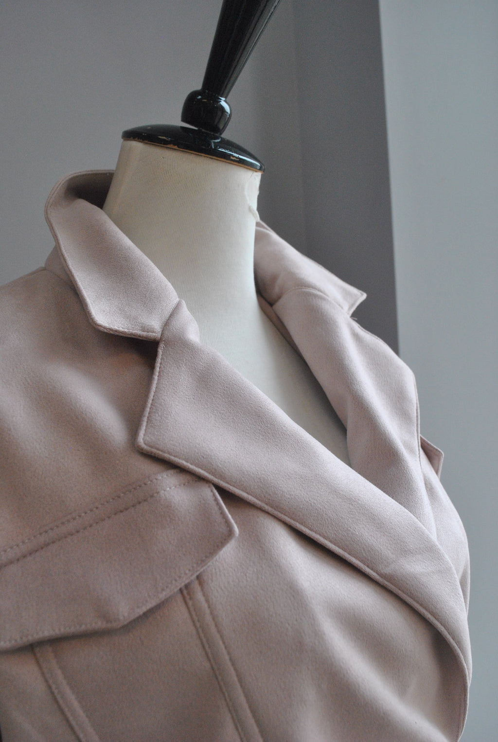 BLUSH PINK FAUX SUEDE JACKET