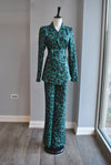 BLACK AND EMERALD GREEN CHEETAH SUIT