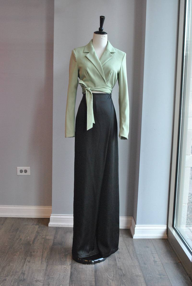SAGE GREEN CROPPED JACKET