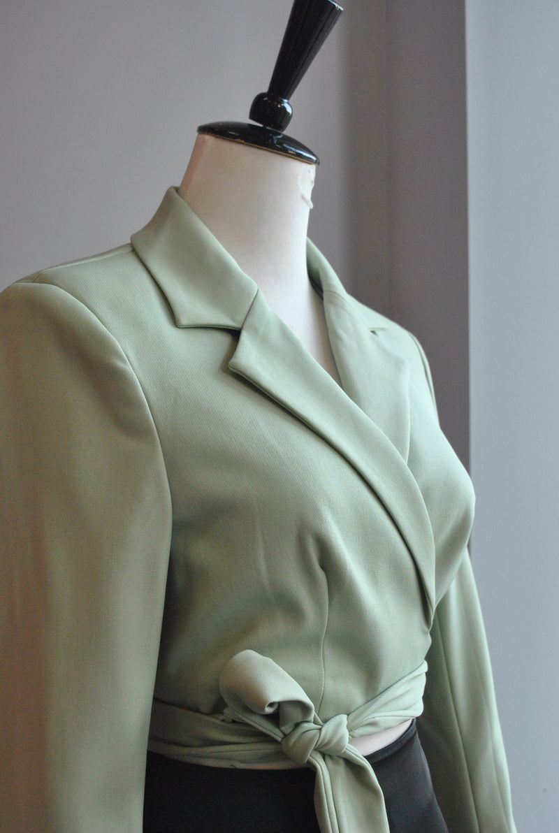 SAGE GREEN CROPPED JACKET