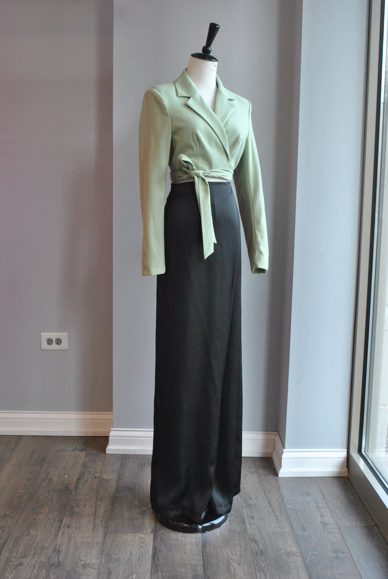 SAGE GREEN CROPPED JACKET